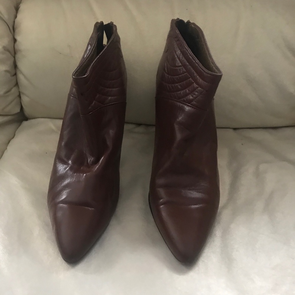 Authentic Via Spiga Brown Leather Ankle Boots 10